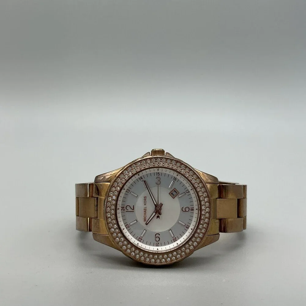 Michael Kors Madison Womens Watch 34mm Rose Gold Tone MK5483 New Battery 6